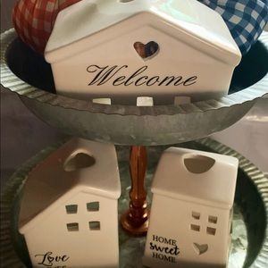 Farmhouse set of 3 tea light houses